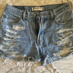 Levi's distressed jean shorts